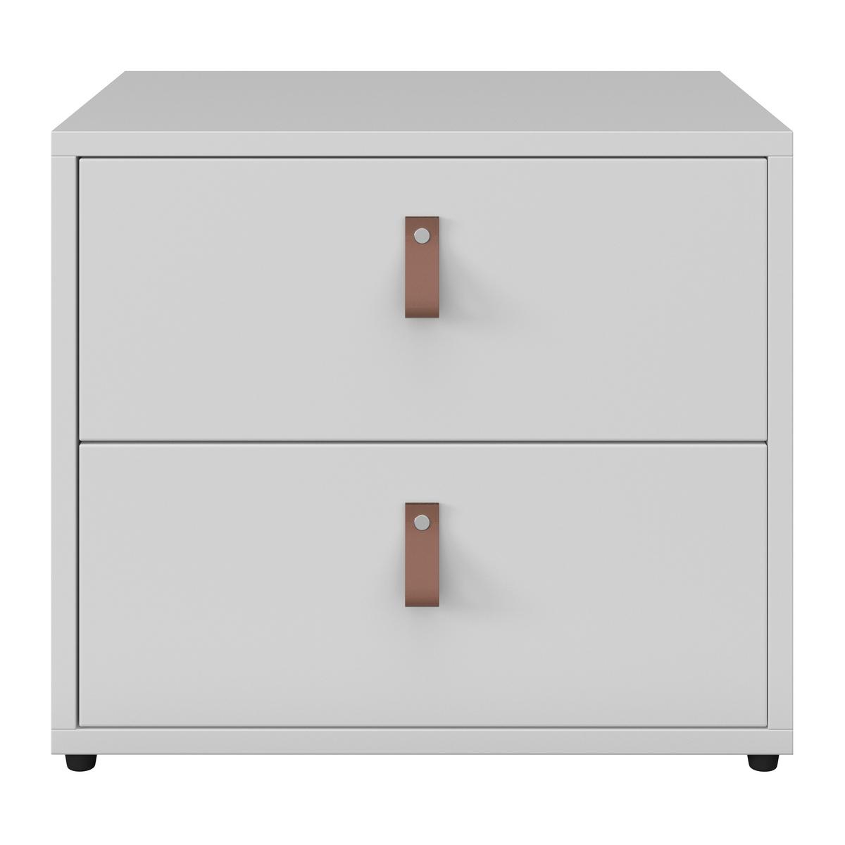 Noční stolek MICK - bílá/černá, Moderní, kompozitní dřevo/plast (46/40/40cm) - Modern Living