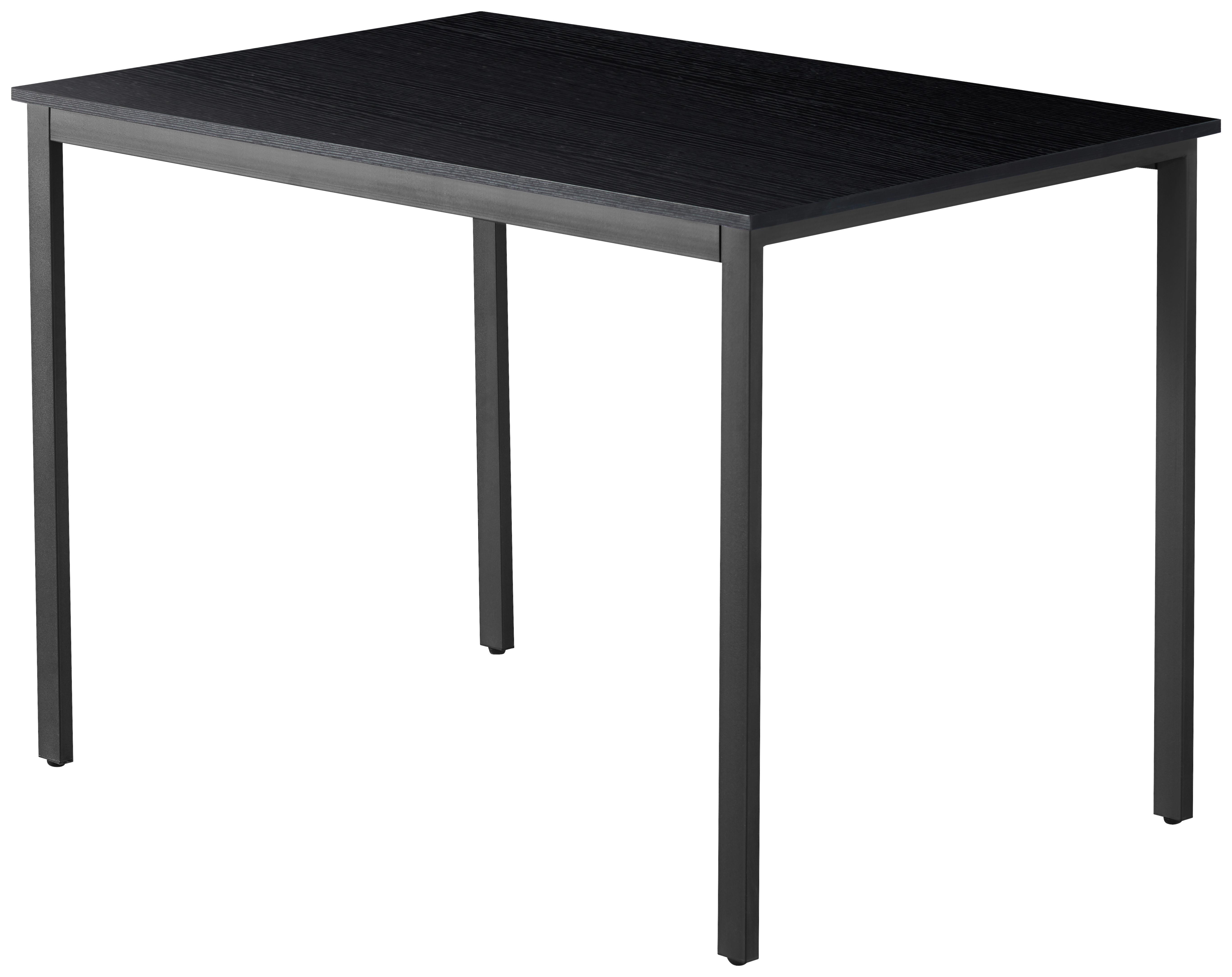 Esstisch Paul Melamin Schwarz, B: 110 cm - Schwarz, KONVENTIONELL, Holzwerkstoff/Metall (110/76/70cm)