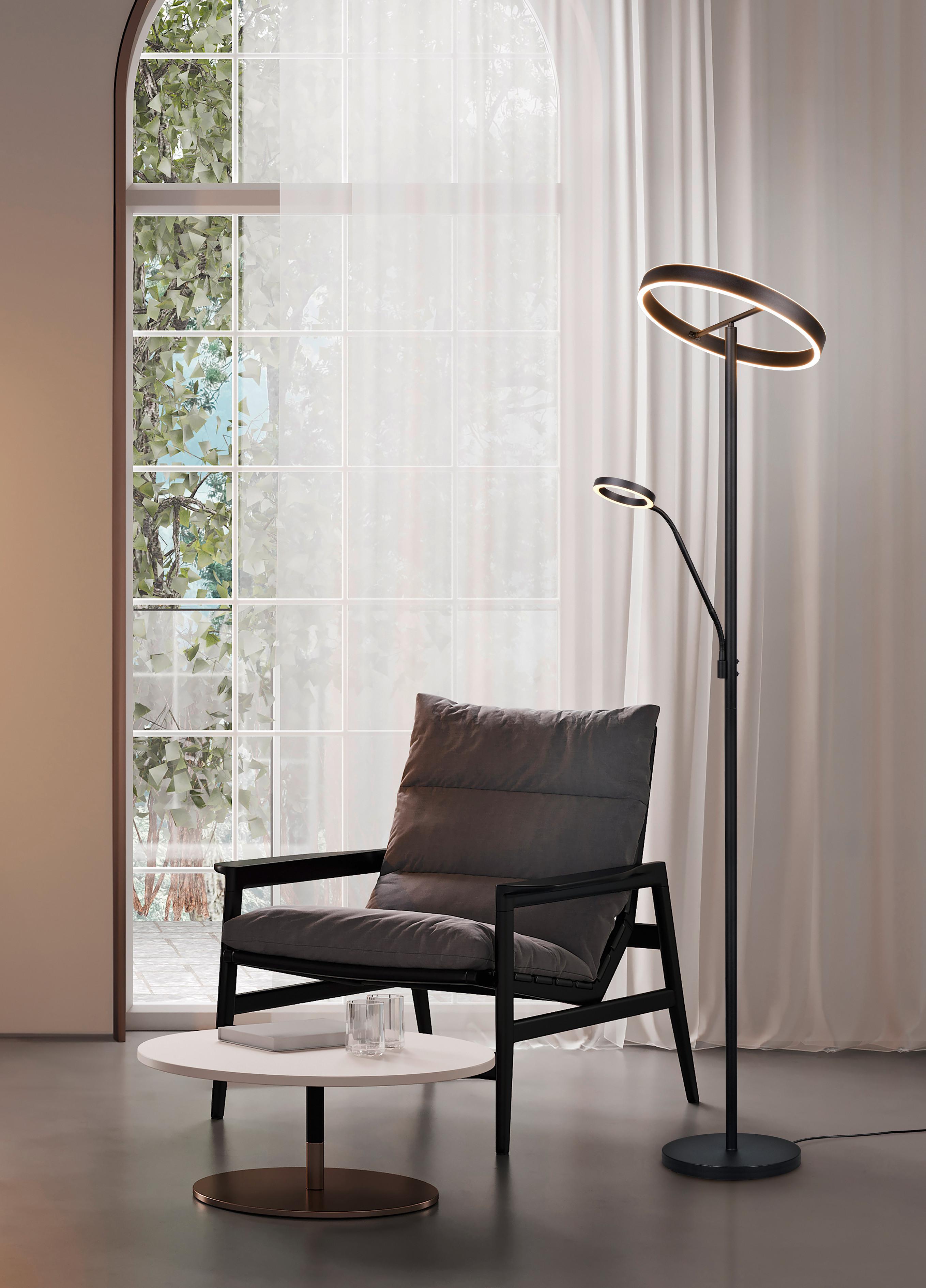 LED-Stehleuchte 449510232 Willis - Schwarz, Design, Metall (40/180cm) - Trio Leuchten