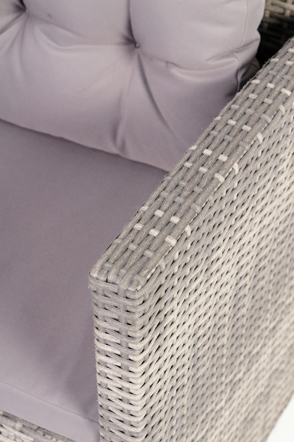 Loungegarnitur 5-tlg. Hadwin, Kunststoffgeflecht Mit Kissen - Dunkelgrau/Grau, MODERN, Holzwerkstoff/Kunststoff (120/70/66cm) - Luca Bessoni