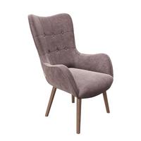 Ohrensessel Mit Armlehnen Bridget Samt Rosa - Braun/Rosa, KONVENTIONELL, Textil (68/99/77cm) - Playboy