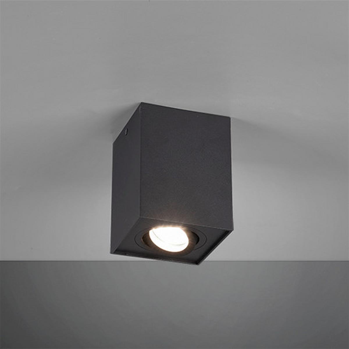 Aufbauleuchte Biscuit Eckig B: 9,6 cm Schwarz Max. 35 W - Basics (9,6/12,5/9,6cm) - Trio Leuchten