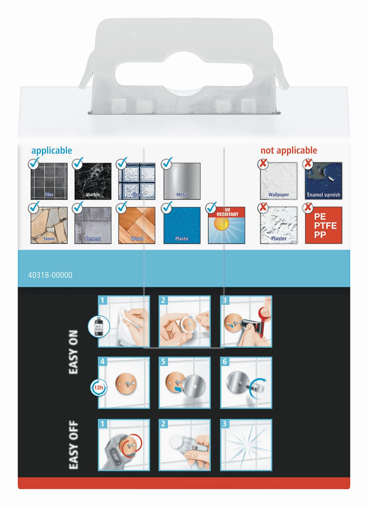 Handtuchhaken Smooz Chromfarben B: 1 cm - Chromfarben, Trend, Metall (3,7/3,7/3,7cm) - Tesa