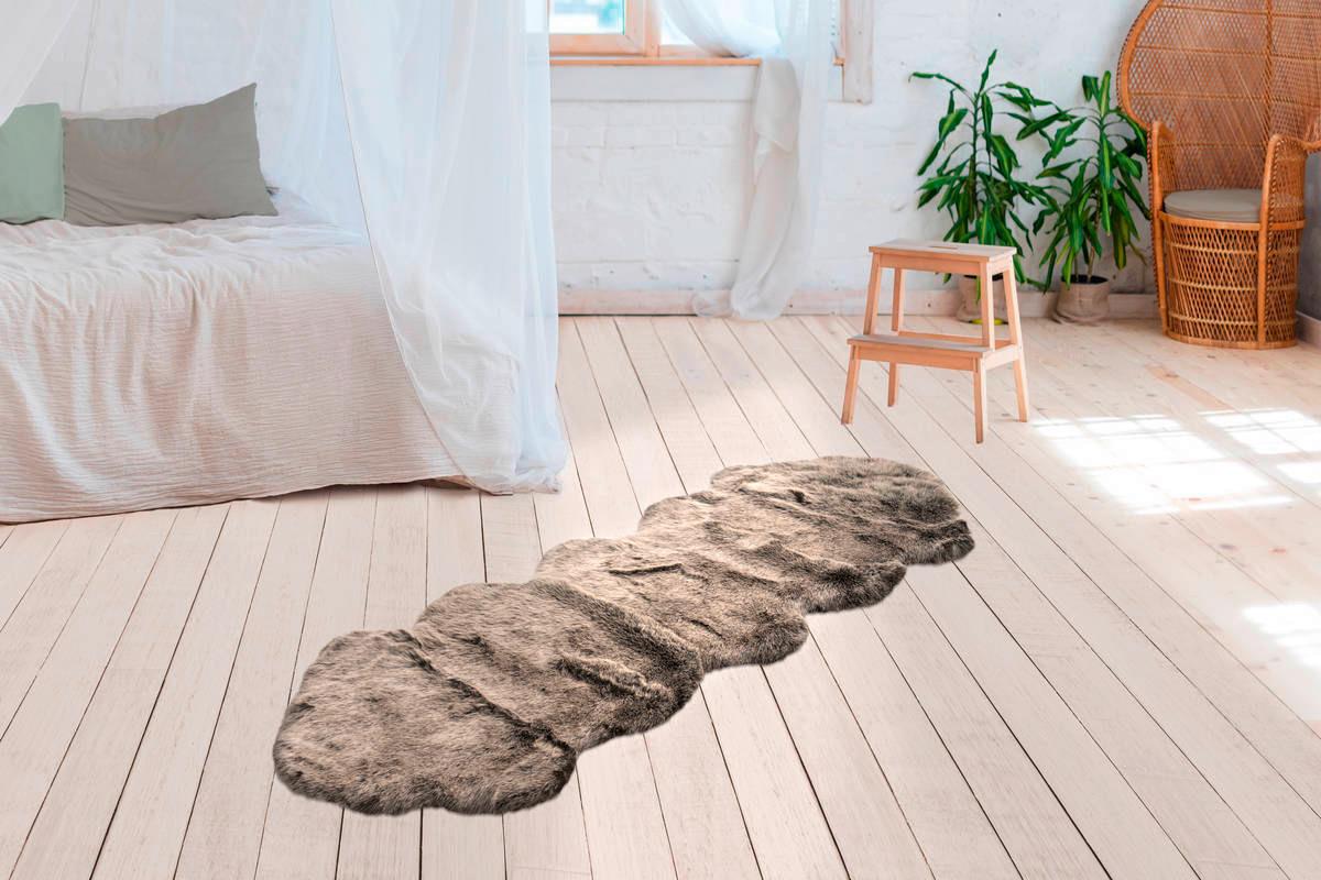 Kunstfell Tender Olivgrün/ Braun 60x180 cm - Braun/Olivgrün, Design, Textil (60/180cm) - Kayoom