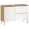 Waschbeckenunterschrank Gw-Mauresa B: 80 cm - Chromfarben/Eichefarben, KONVENTIONELL, Holzwerkstoff (80/56/34cm) - Germania