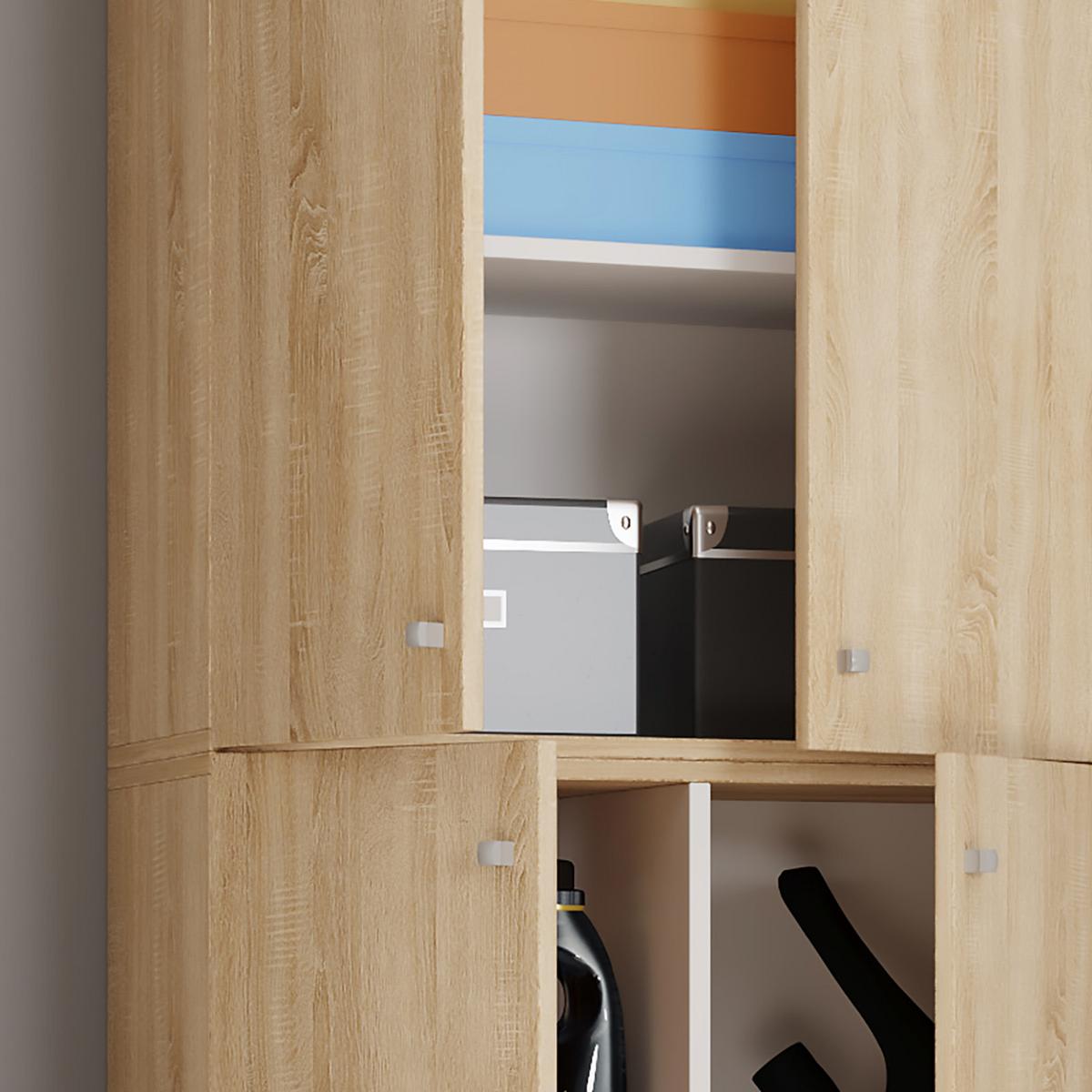 Mehrzweckschrank Lona Xxl Eiche Dekor Bxh: 70x200 Cm - Schwarz/Sonoma Eiche, MODERN, Holzwerkstoff (70/200/39cm) - MID.YOU