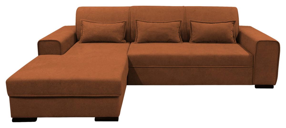 Ecksofa Classic Rostfarben 175x270 cm - Rostfarben/Schwarz, Design, Textil (175/270cm) - MID.YOU