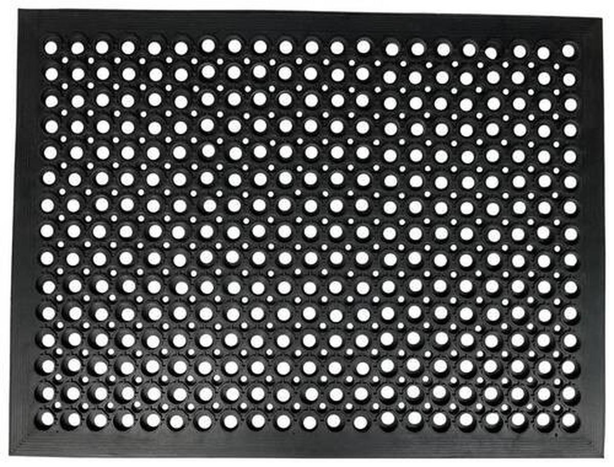 Fußmatte Marlen 60x80 cm Gummi - Schwarz, MODERN, Kunststoff (60/80cm) - Ondega
