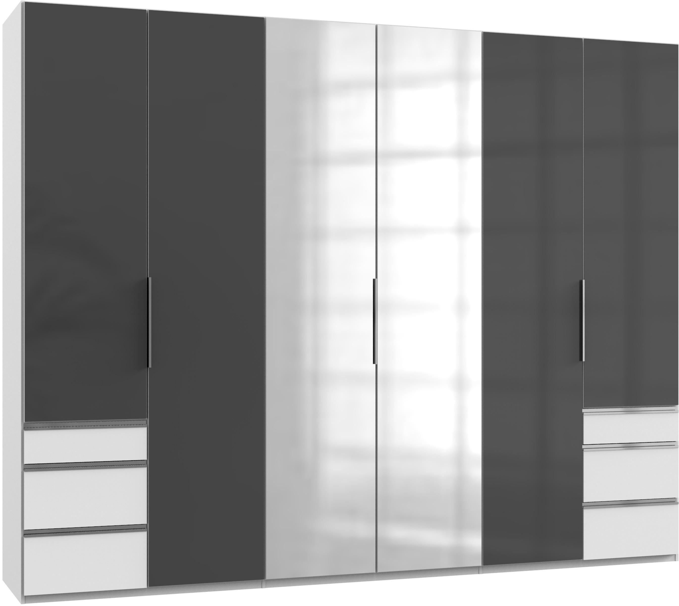 Drehtürenschrank 300cm Level, Grau/weiß - Weiß/Grau, MODERN, Glas/Holzwerkstoff (300/236/58cm) - MID.YOU