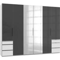 Drehtürenschrank 300cm Level, Grau/weiß - Weiß/Grau, MODERN, Glas/Holzwerkstoff (300/236/58cm) - MID.YOU