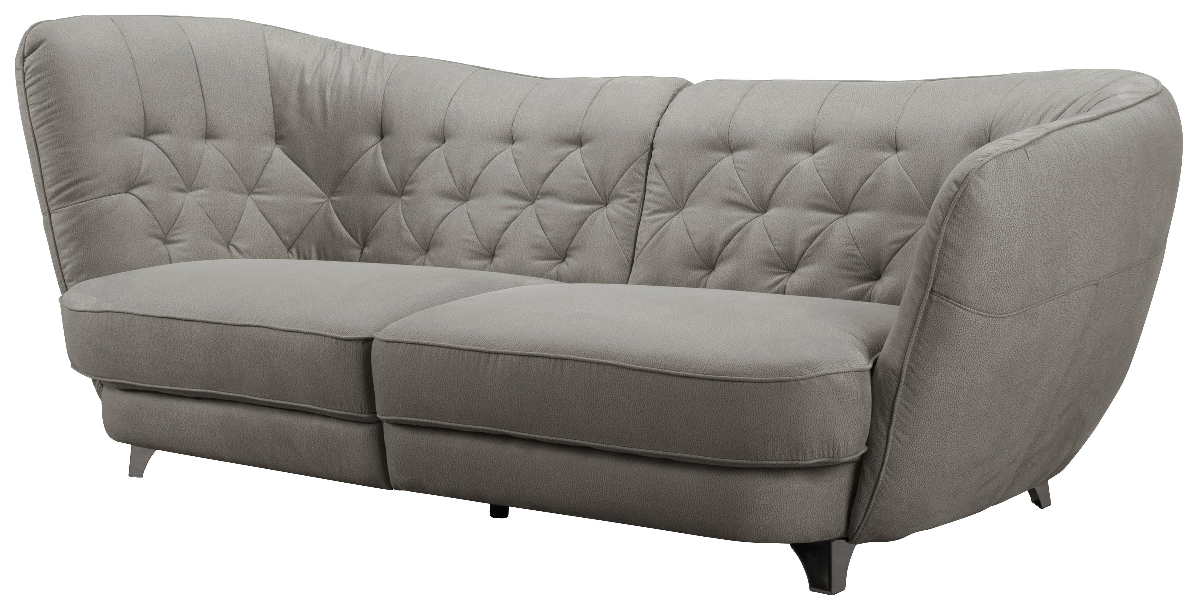 Big Sofa Mit Echtem Rücken Retro B: 256 Cm Braun - Chromfarben/Braun, MODERN, Textil (256/85/115cm) - MID.YOU