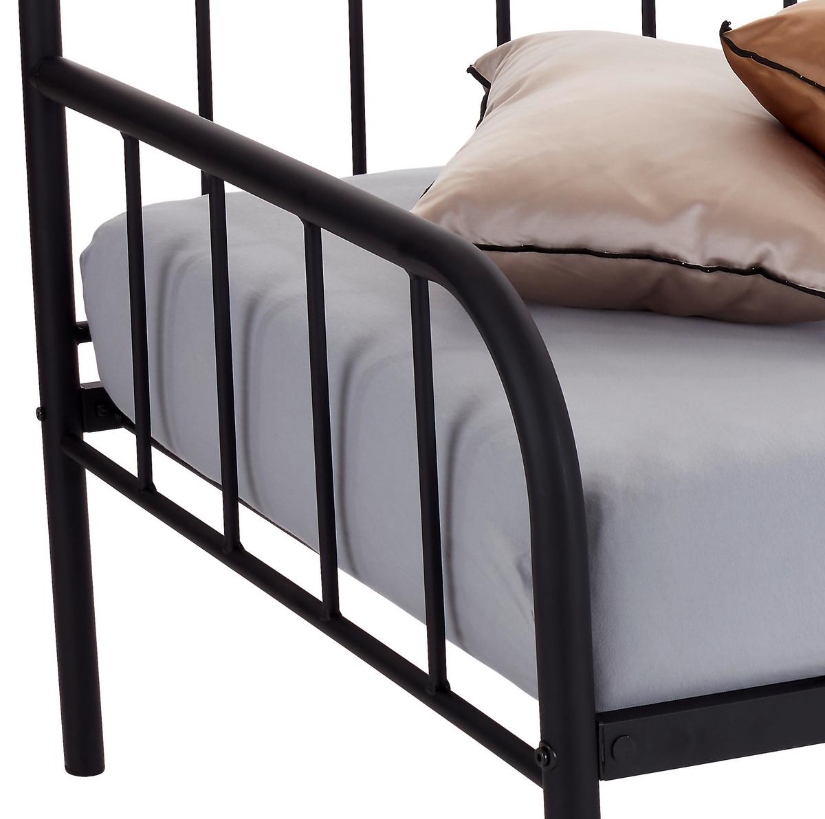 Kovová postel INDUSTRIAL - černá, Moderní, kov (90/200cm)