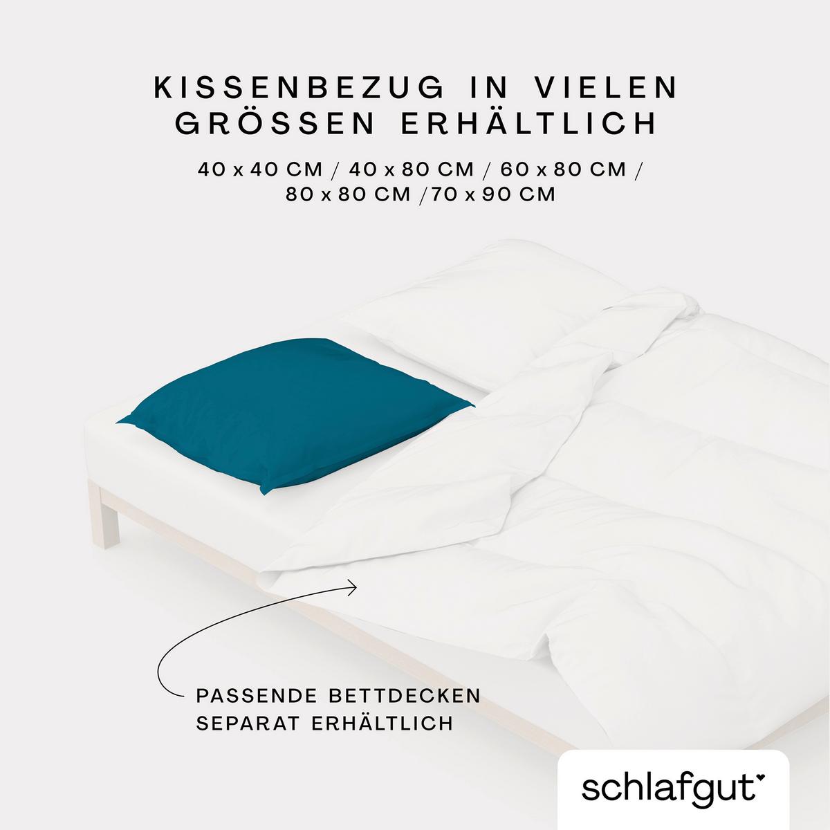 Kissenhülle Woven Satin - Petrol, Basics, Textil (40/40cm) - Schlafgut