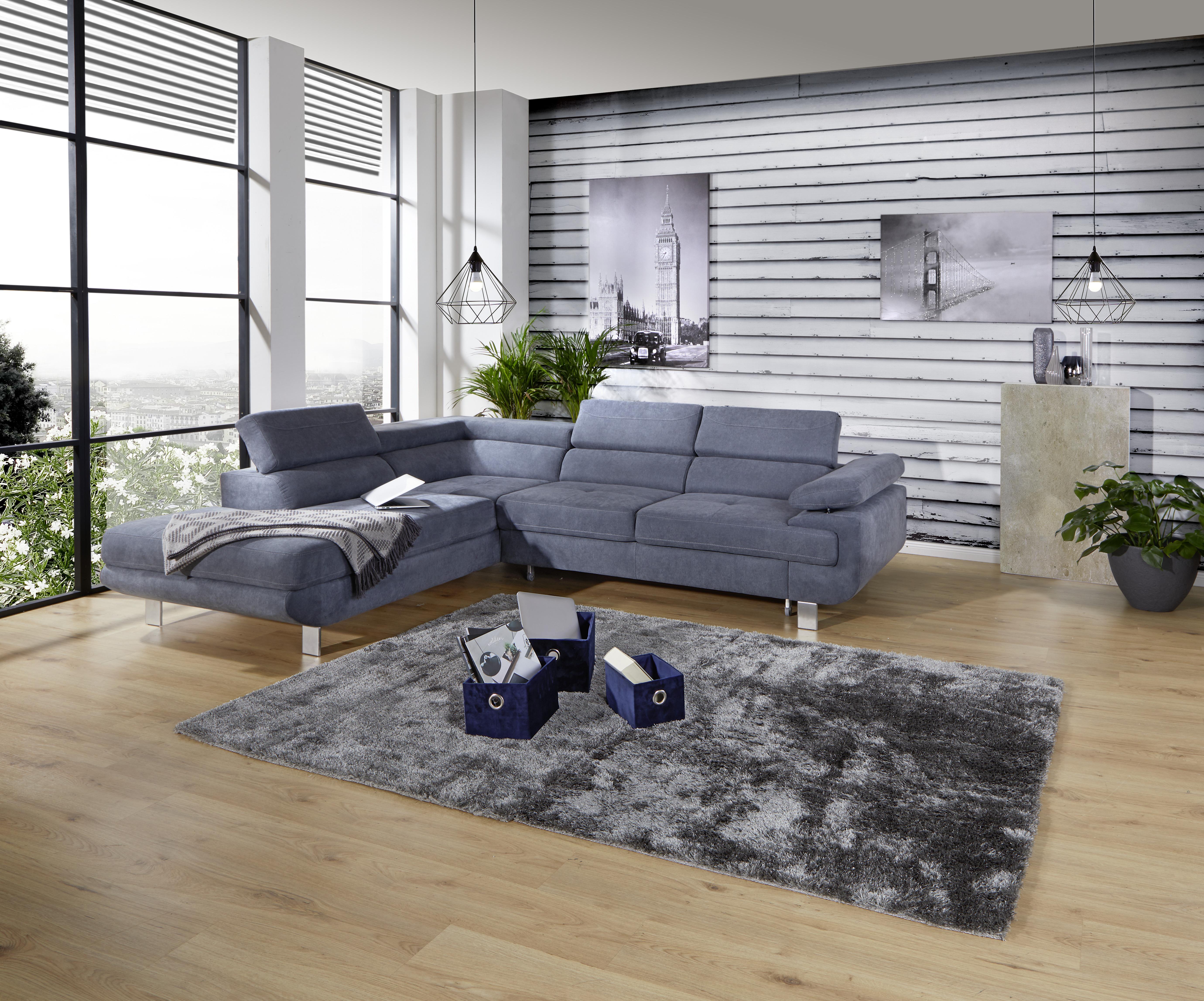 Sarokgarnitúra Savona - Antracit, modern, Textil (230/280cm) - Ondega