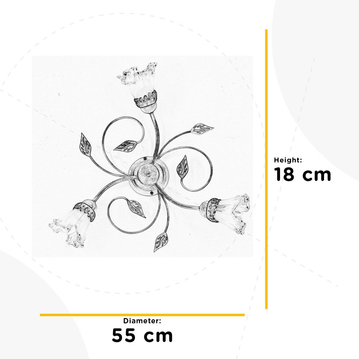 Deckenleuchte 4998/pl3 - Weiß, KONVENTIONELL, Glas/Metall (55/18cm)