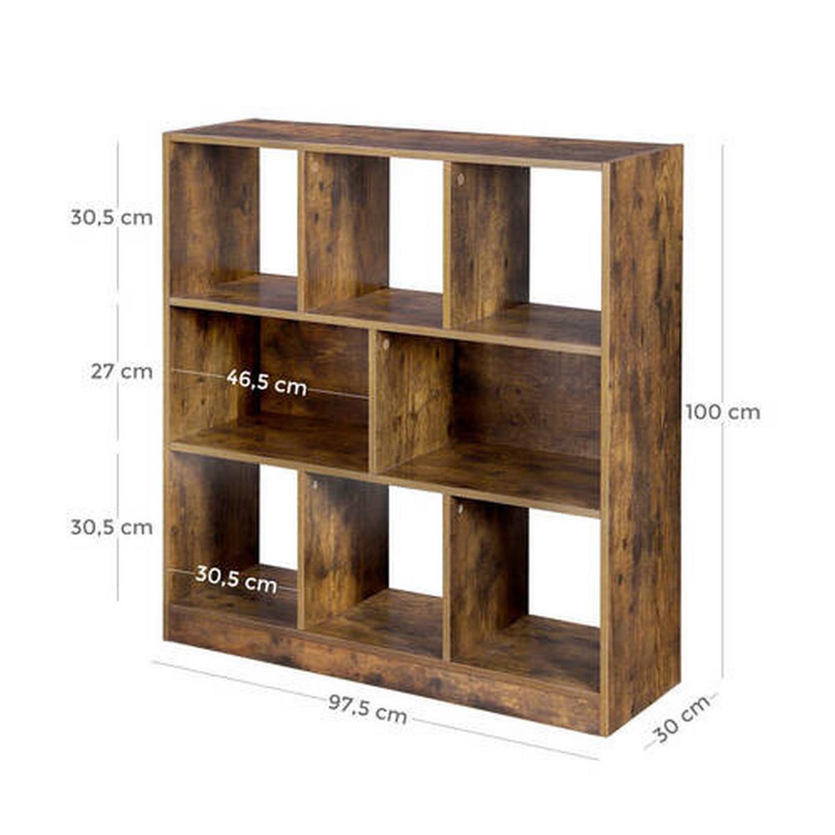 Knihovna IRON - hnědá, Basics, kompozitní dřevo (98/100/30cm) - Boxxx