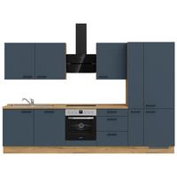 Küchenleerblock Easytouch High-Line, H11 Re. - Blau/Eichefarben, MODERN, Holzwerkstoff (330cm) - Nobilia