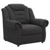 Polstersessel Boston Schwarz Lederlook - Schwarz, KONVENTIONELL, Textil (104/102/101cm) - Livetastic