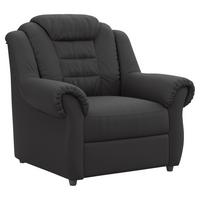Polstersessel Boston Schwarz Lederlook - Schwarz, KONVENTIONELL, Textil (104/102/101cm) - Livetastic