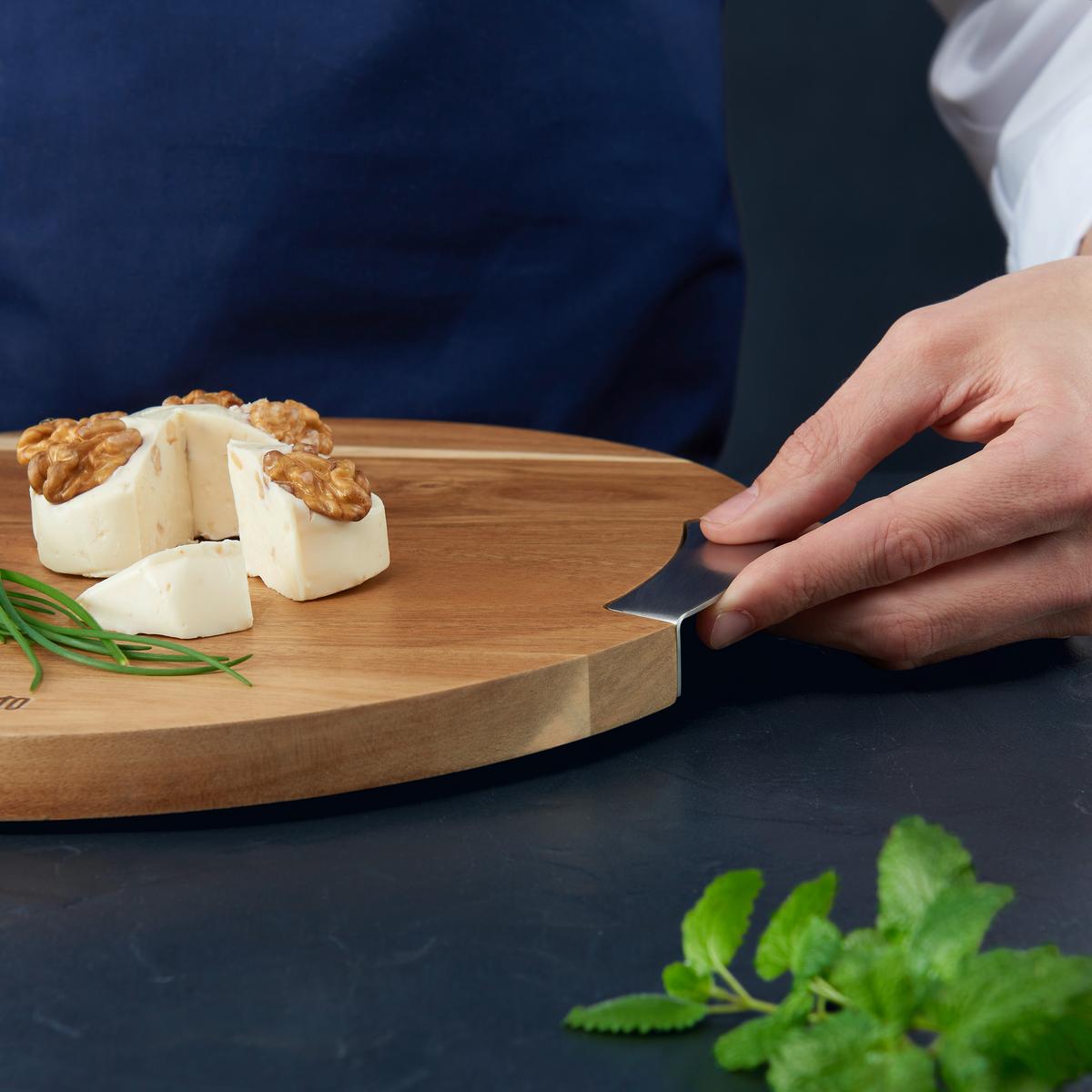 Doska na krájanie Profi Line, Ø: 31,2cm - farba akácie, Konventionell, kov/drevo (31,2/1,9cm) - Gourmesto
