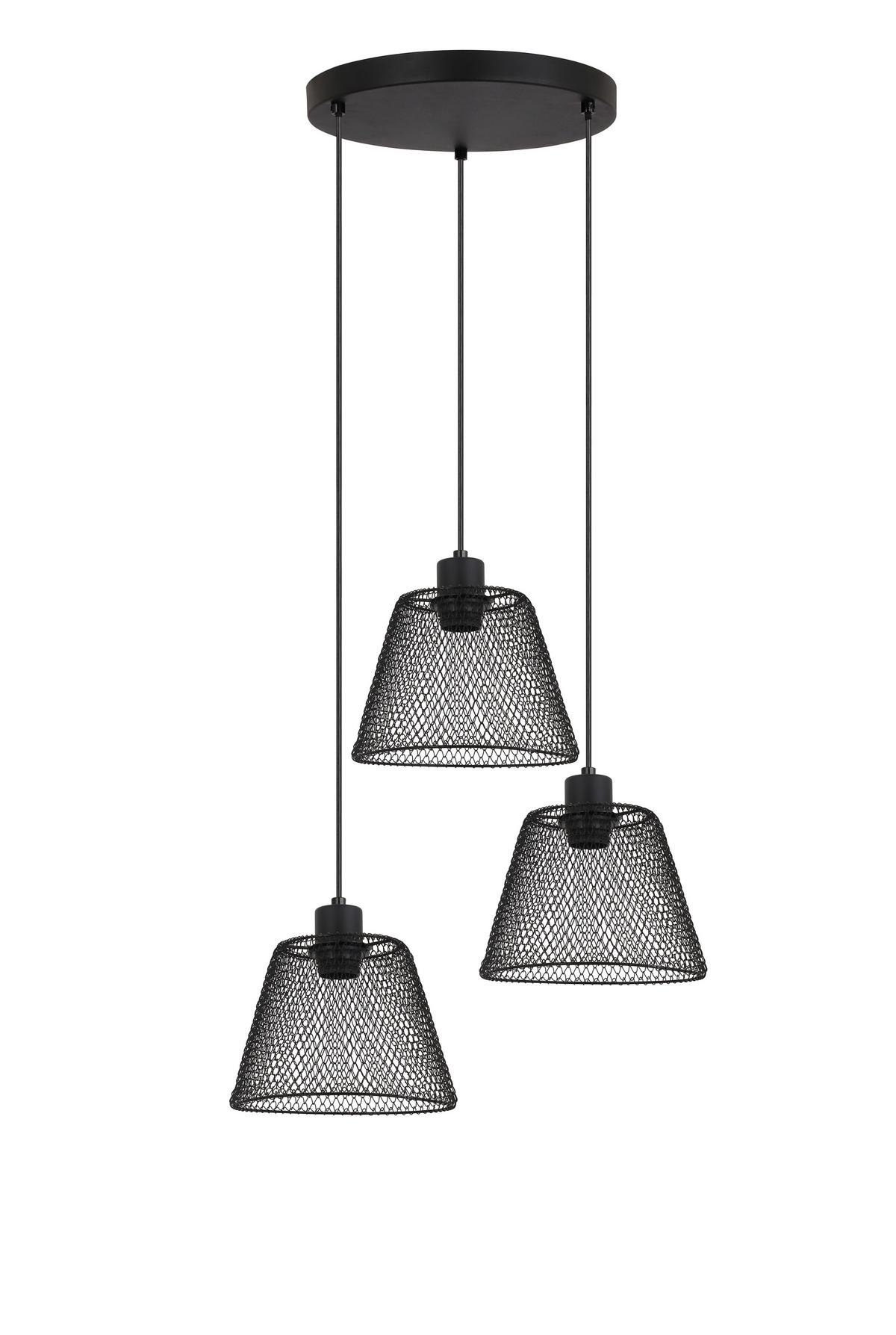 Závěsné svítidlo YLVIE, bez 3xE27 max. 40W - černá, Moderní, kov/plast (42/120cm) - Modern Living