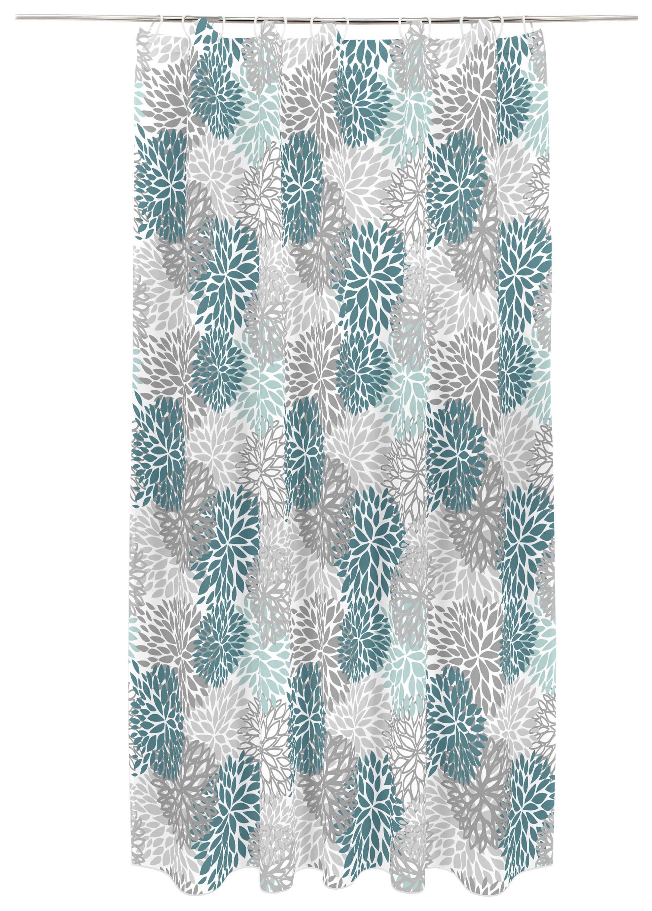 Duschvorhang Svenja BxL 180/200 cm Grau/Petrol - Petrol/Grau, MODERN, Textil (180/200cm) - Luca Bessoni