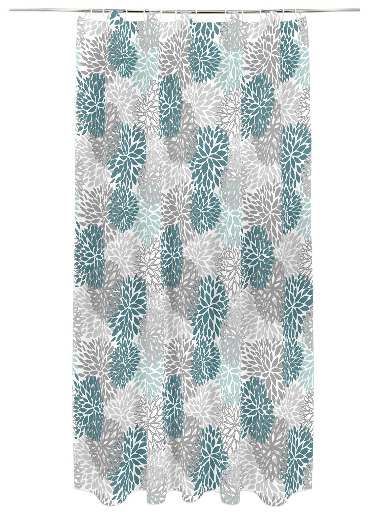 Duschvorhang Svenja BxL 180/200 cm Grau/Petrol - Petrol/Grau, MODERN, Textil (180/200cm) - Luca Bessoni