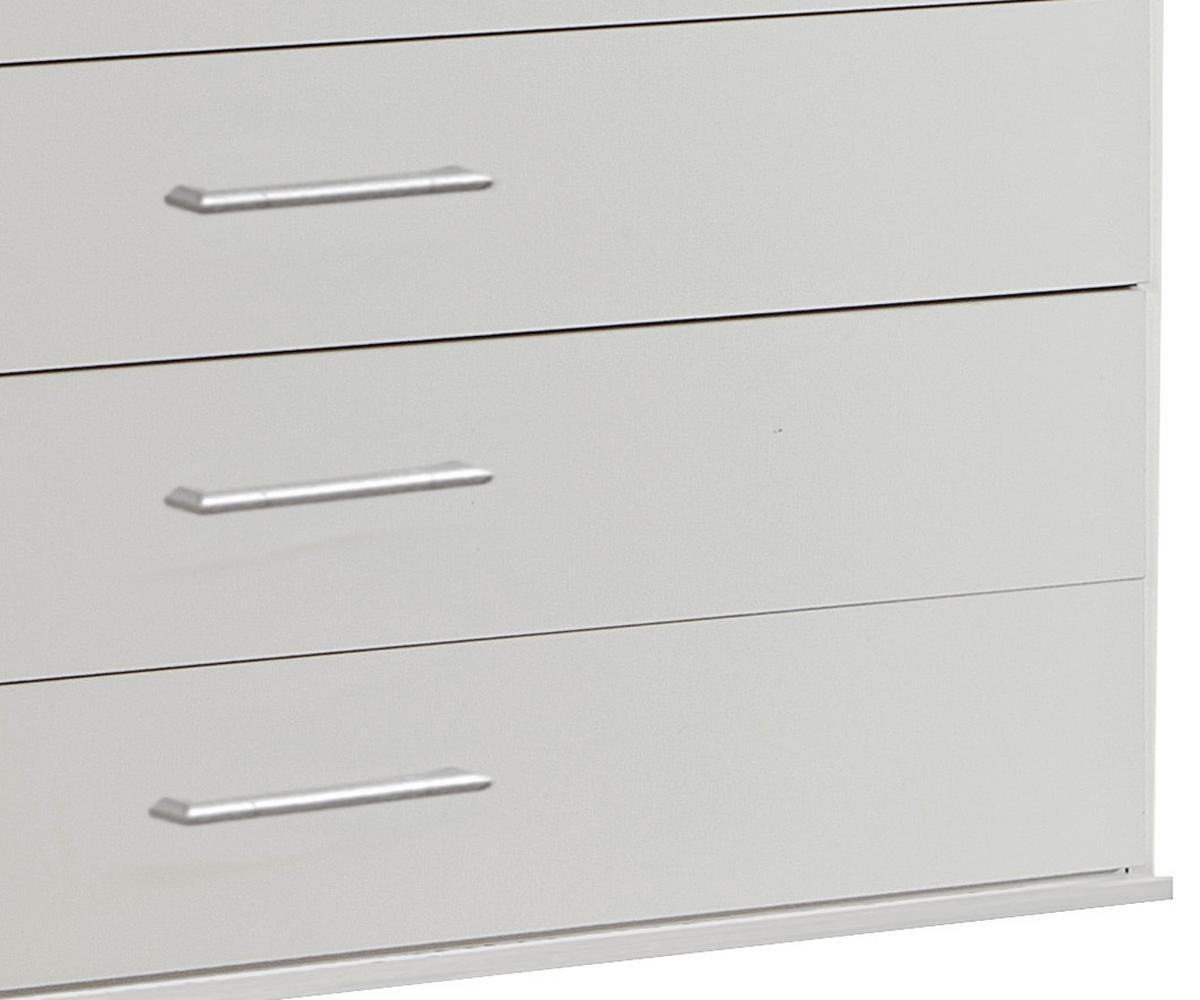 Komoda OSAKA šírka 91cm - biela/hliníková, Konventionell, kompozitné drevo/plast (91/106/40cm) - MID.YOU