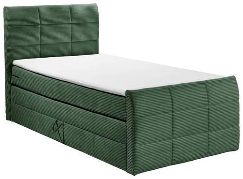 Boxspringbett Bolivia 6 - Schwarz/Olivgrün, MODERN, Holzwerkstoff/Textil (120/200cm) - MID.YOU