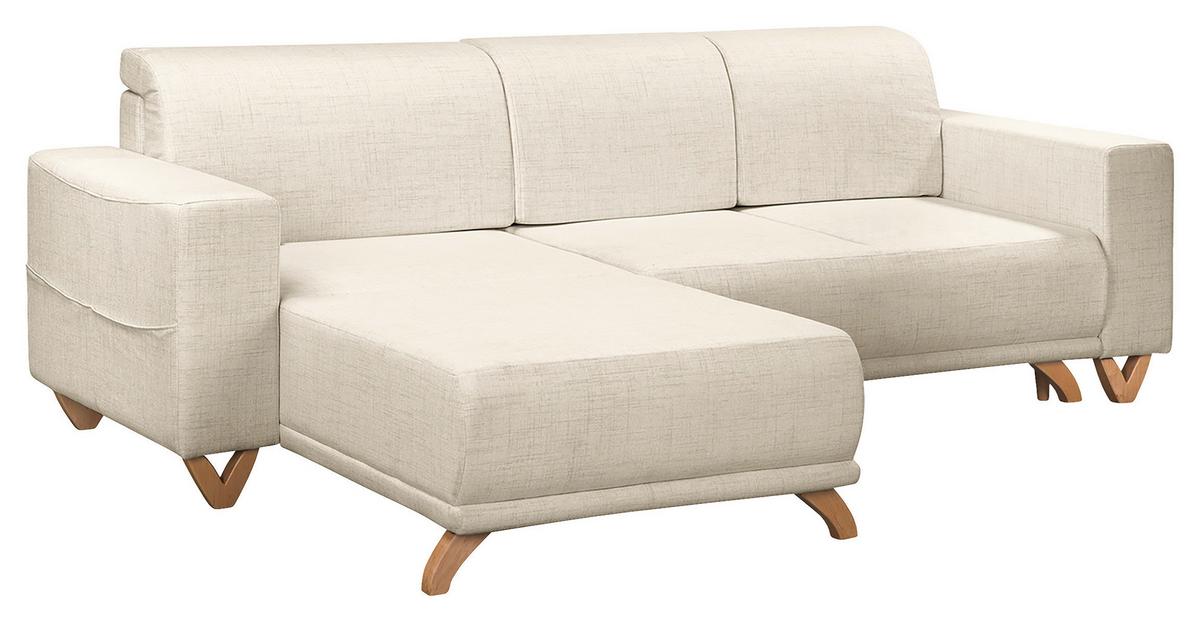 Ecksofa Bella Hellgrau S: 257x174 cm - Wengefarben/Hellgrau, Design, Textil (257/174cm) - Livetastic