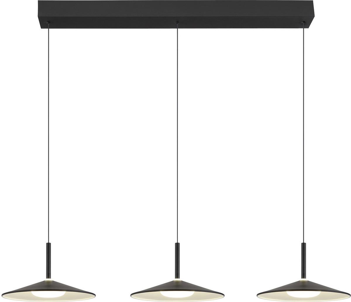 LED-Hängeleuchte Lampone Schwarz Weiß L: 95 cm - Schwarz/Weiß, Design, Kunststoff/Metall (95/25/180cm) - Globo