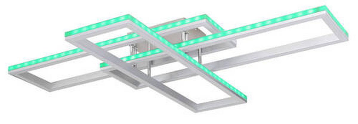LED-Deckenleuchte 67209-60d - Silberfarben/Opal, Design, Kunststoff/Metall (100/69,5/13,5cm) - Globo