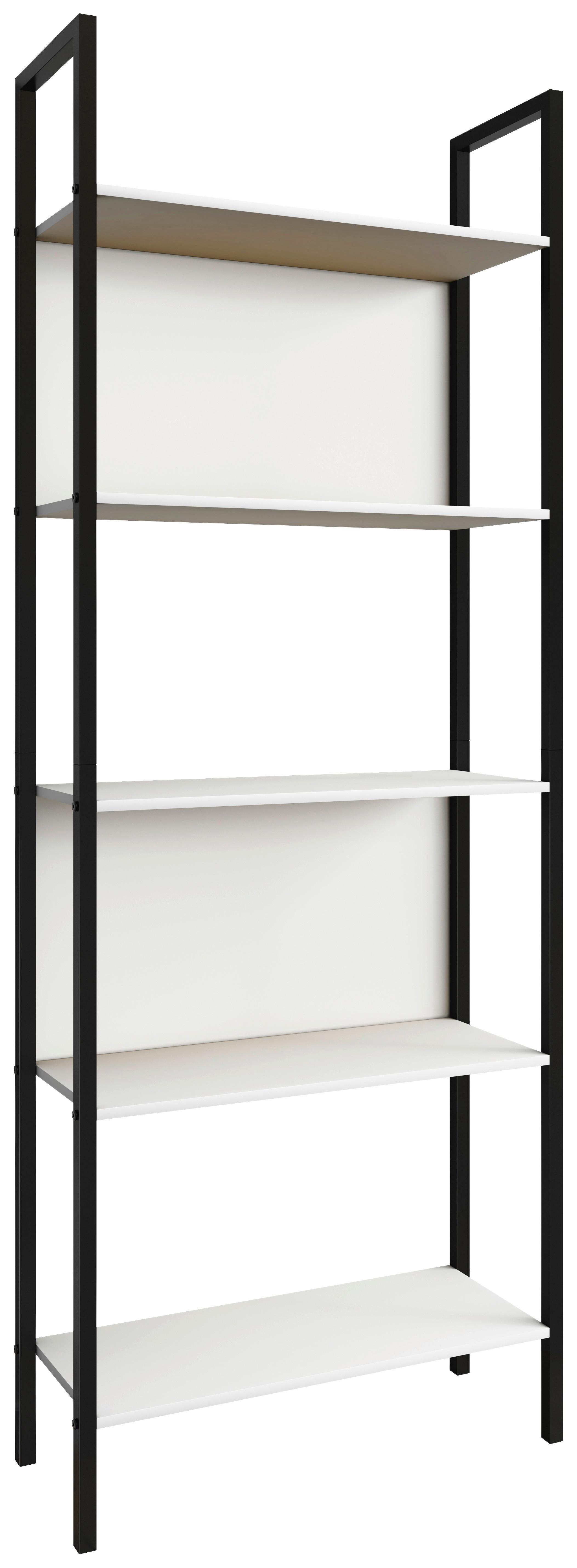 Regal Flakos 5 B 62cm Schwarz, Weiß - Schwarz/Weiß, KONVENTIONELL, Holzwerkstoff/Metall (62/165/24cm) - MID.YOU
