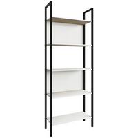 Regal Flakos 5 B 62cm Schwarz, Weiß - Schwarz/Weiß, KONVENTIONELL, Holzwerkstoff/Metall (62/165/24cm) - MID.YOU