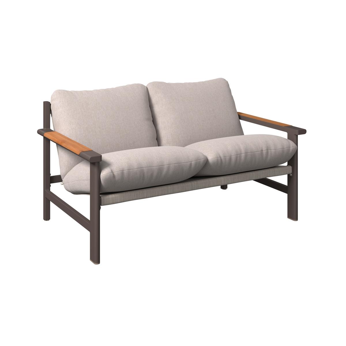 Loungegarnitur Pretoria - Dunkelgrau/Beige, Basics, Glas/Textil - Beldano