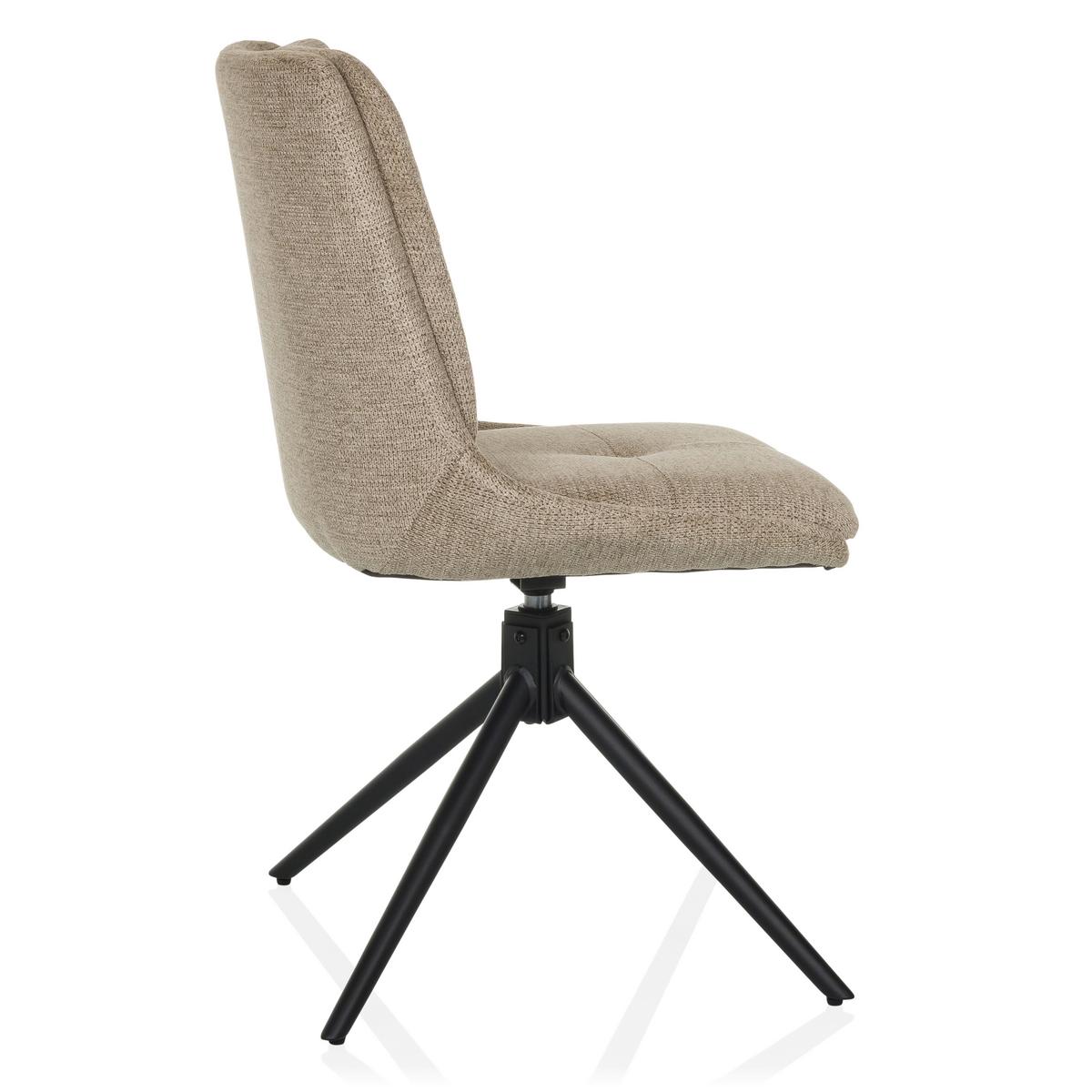 Drehstuhl Tarviso I Beige B: 53 cm - Beige/Schwarz, MODERN, Textil/Metall (53/89/58cm) - MID.YOU