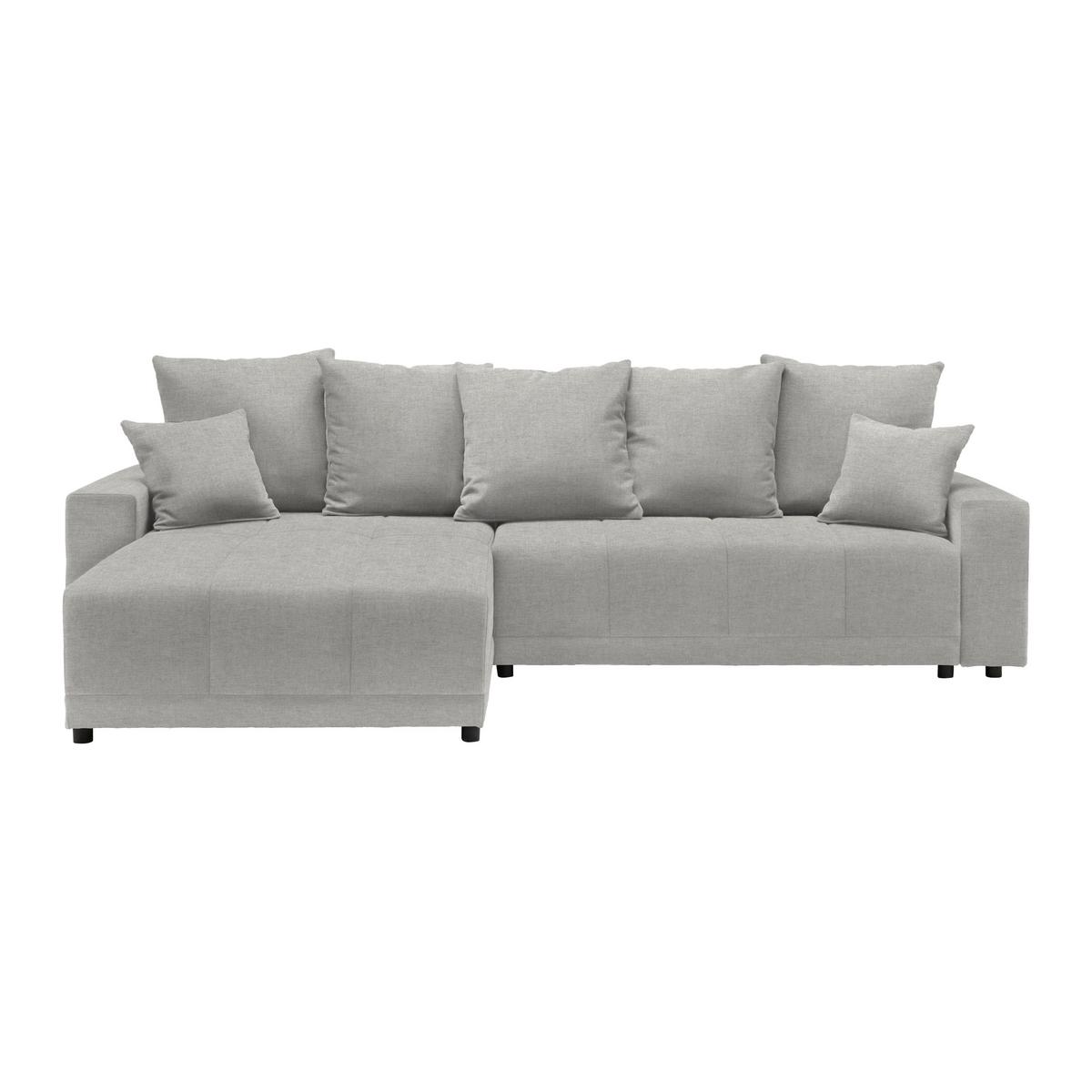 Rohová sedačka ALATRI, obojstr.,strieborná,s vankúšmi - čierna/zelená, Modern, textil/plast (289/90/176cm) - Based