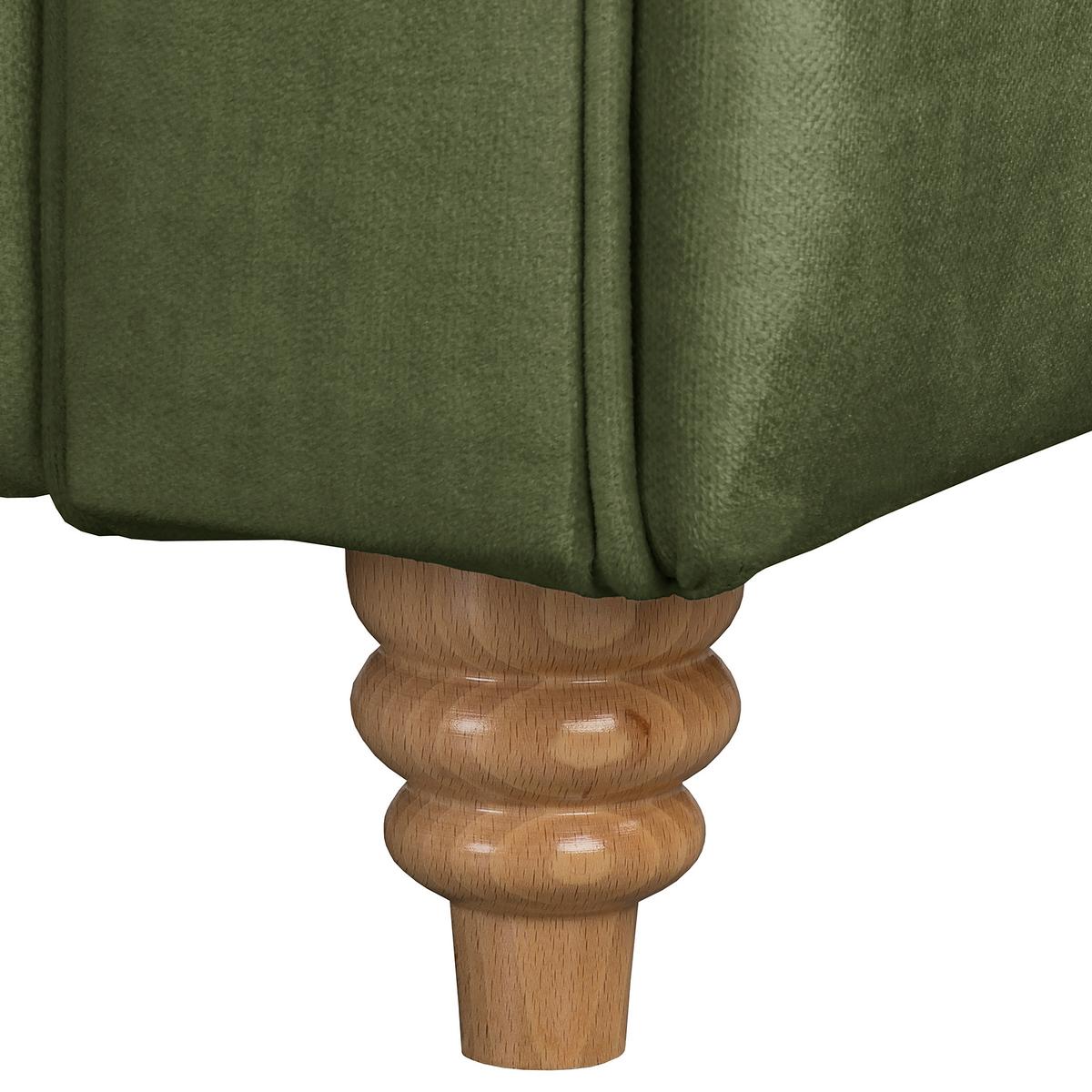 Schlafsofa Laura Dunkelgrün, B: 218cm - Dunkelgrün/Braun, Design, Textil (218/74/91cm) - P & B