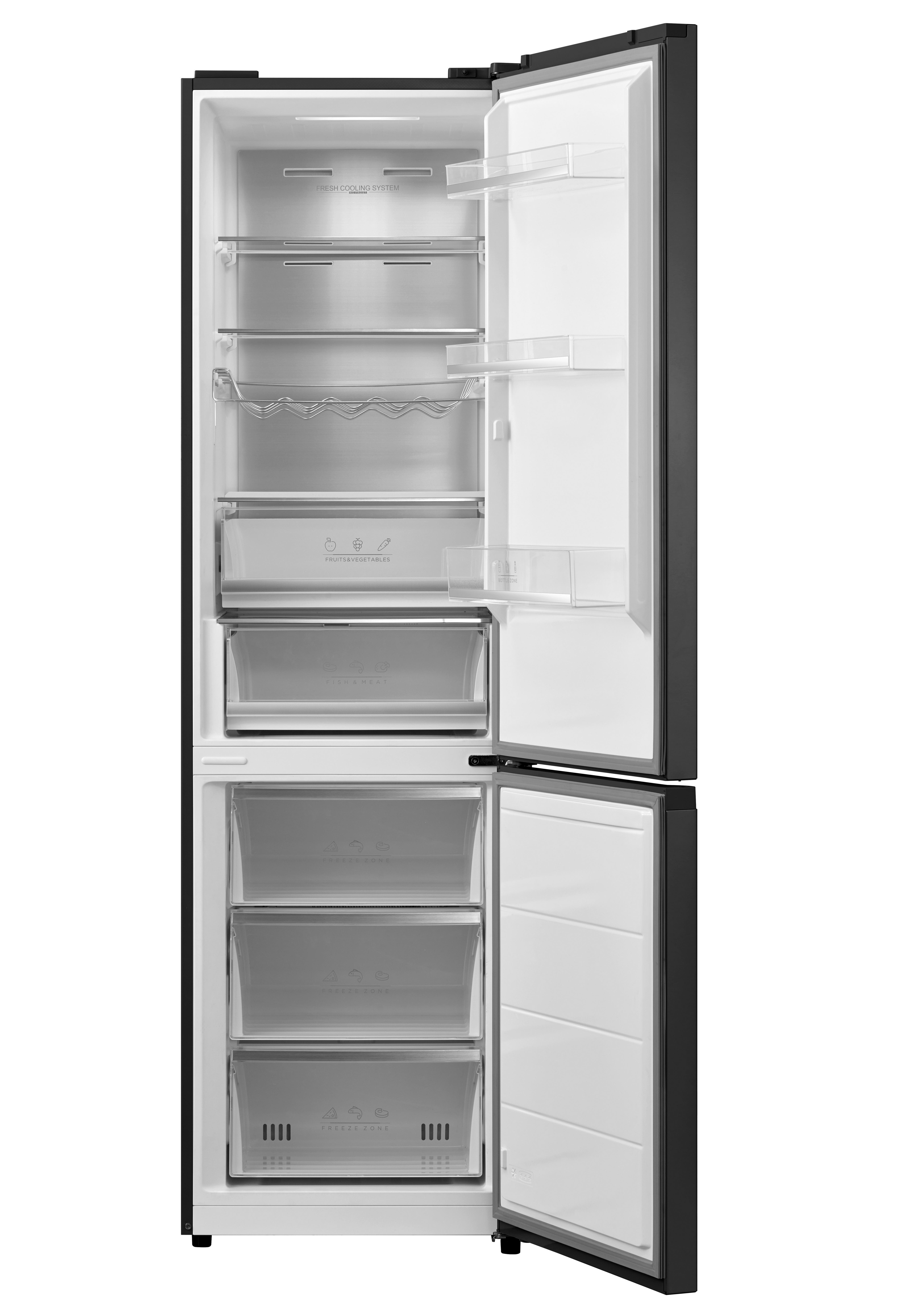 Kühl-Gefrier-Kombination Nabo Kgn 7200 - Dunkelgrau, Basics, Metall (59,7/201/70cm) - Nabo