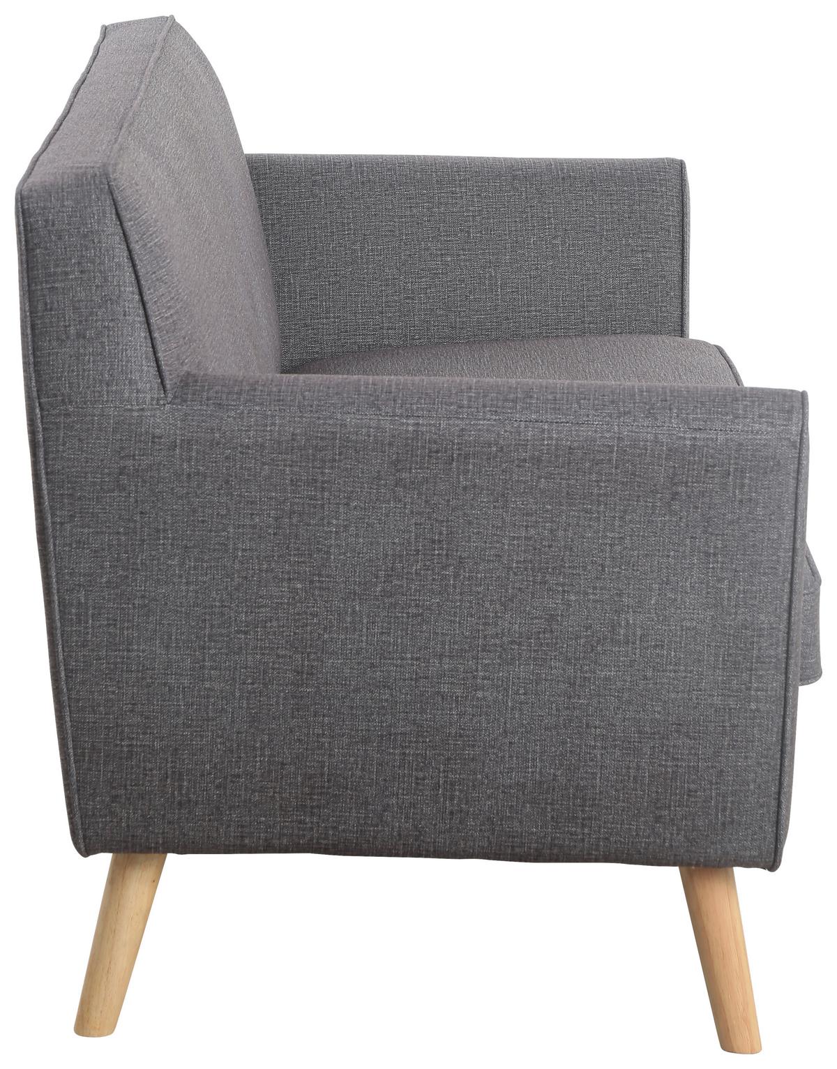 3-Sitzer-Sofa Lara - Dunkelgrau/Naturfarben, KONVENTIONELL, Holz/Textil (178/83/79cm) - P & B