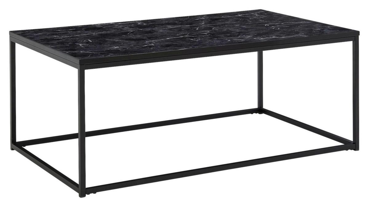 Konferenční stolek vzhled mramoru/kov š: 100cm - černá, Moderní, kov/kompozitní dřevo (100/60/40cm) - MID.YOU