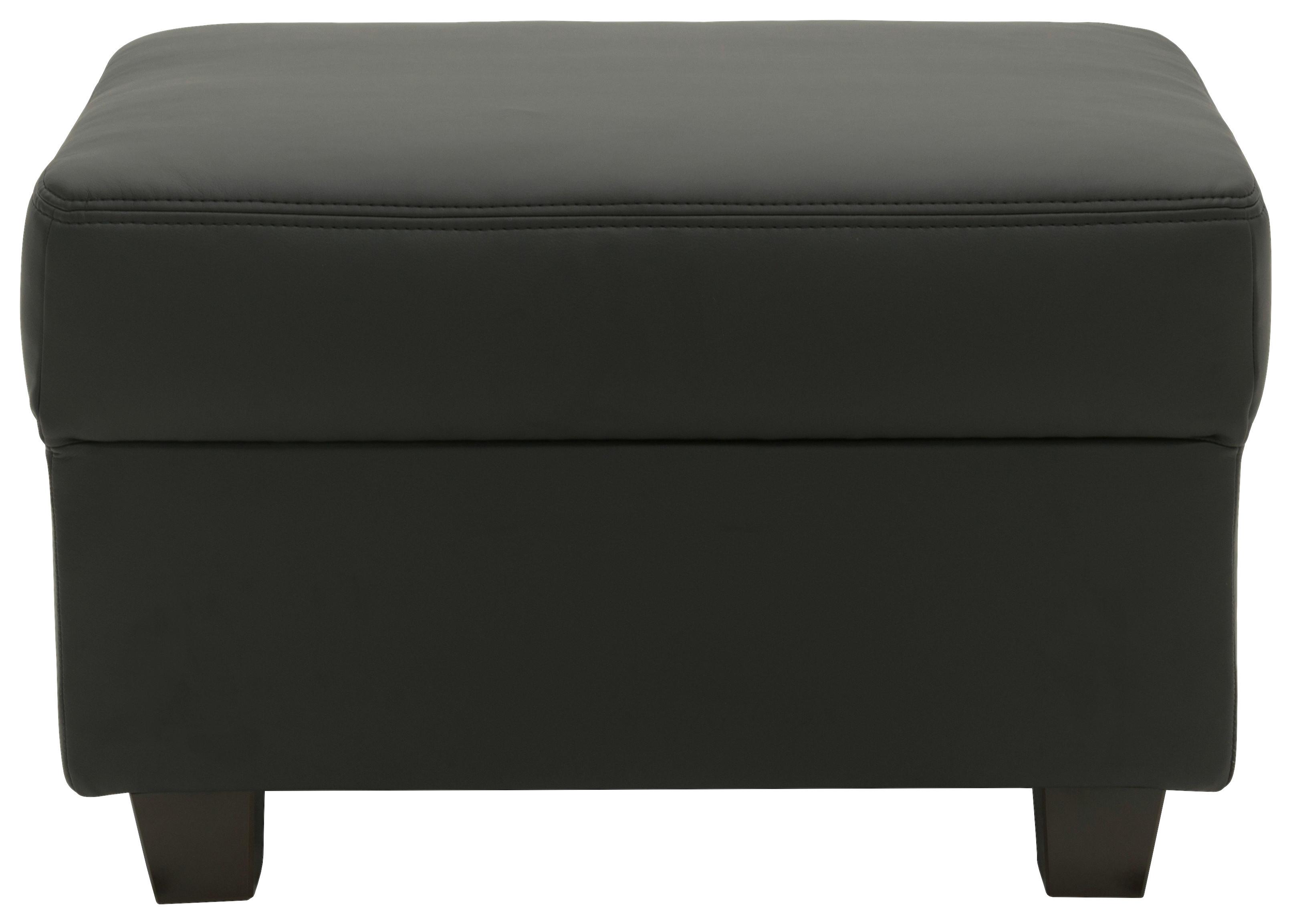Polsterhocker Norma Schwarz Lederlook H: 41 Cm - Wengefarben/Schwarz, Design, Textil (67/41/52cm) - MID.YOU