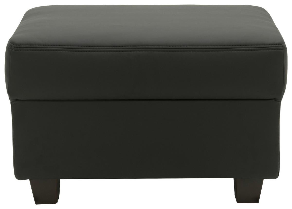 Polsterhocker Norma Schwarz Lederlook H: 41 Cm - Wengefarben/Schwarz, Design, Textil (67/41/52cm) - MID.YOU
