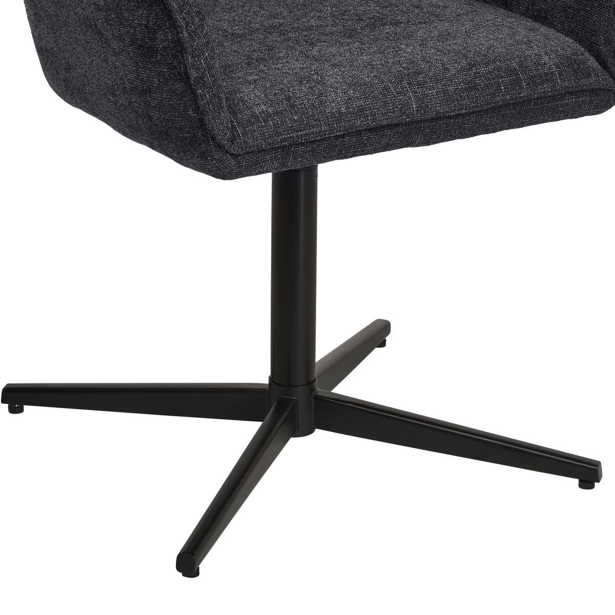 Armlehnstuhl Pat Blau/sitzfl. 360° Drehbar - Schwarz/Dunkelblau, KONVENTIONELL, Holz/Textil (60/86.5/61cm) - MID.YOU