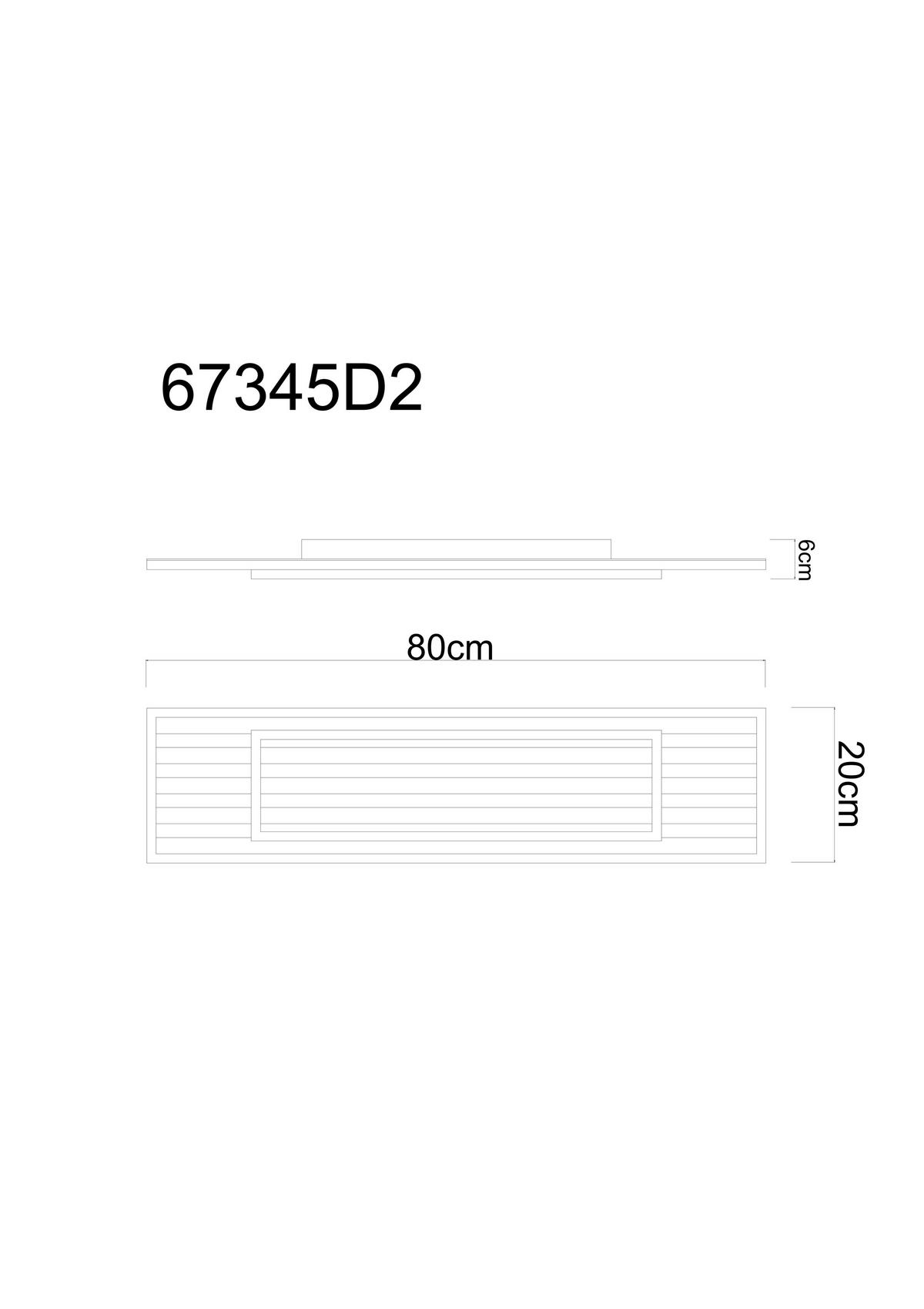 Led-deckenleuchte 67345d2 Woody - Dunkelbraun/Schwarz, Natur, Holzwerkstoff/Kunststoff (80/20/6cm) - Globo