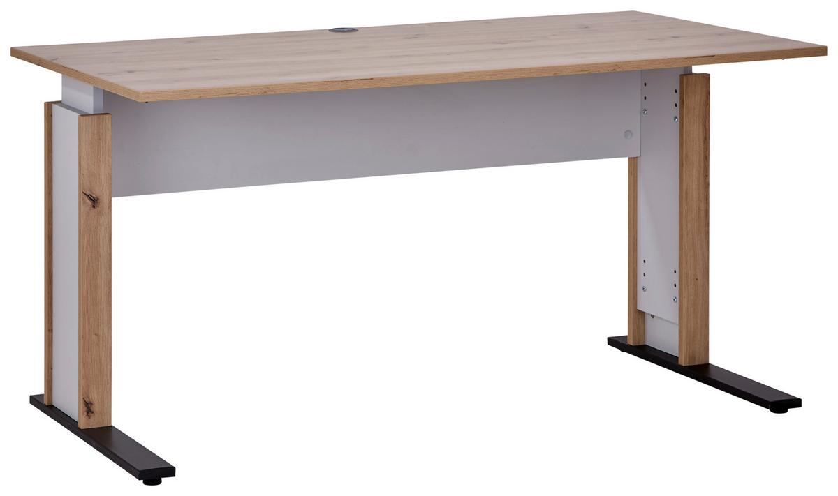Psací stůl KONTOR K8 - šedá/černá, Moderní, kov/kompozitní dřevo (160/71,5/80cm)