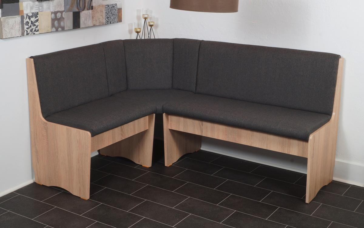Eckbank Duisburg Artemis Anthrazit, Eiche B: 125 cm - Anthrazit/Sonoma Eiche, KONVENTIONELL, Holzwerkstoff/Textil (125/89/165cm) - MID.YOU