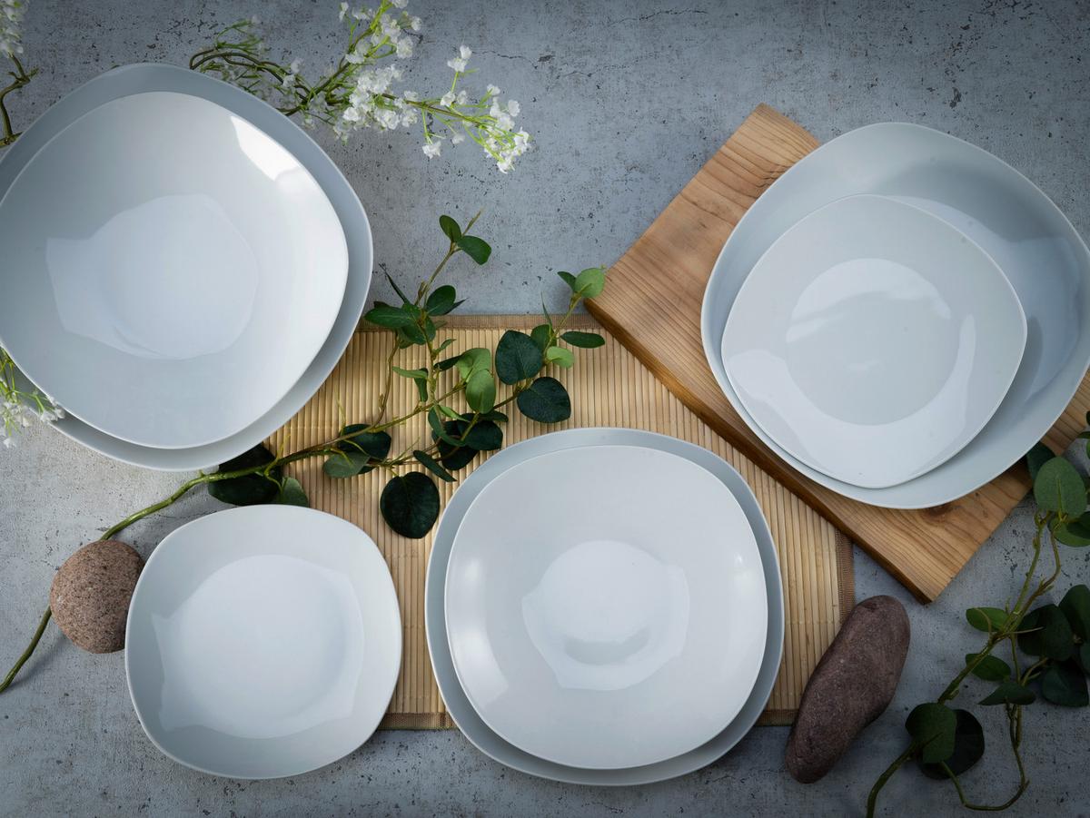 Jedálenský servis 18-dílná - biela, Basics, keramika - Creatable