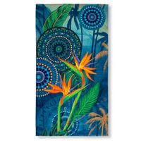 Strandtuch Novia Blau Gelb 100x180 Cm - Blau/Gelb, Trend, Textil (100/180cm)