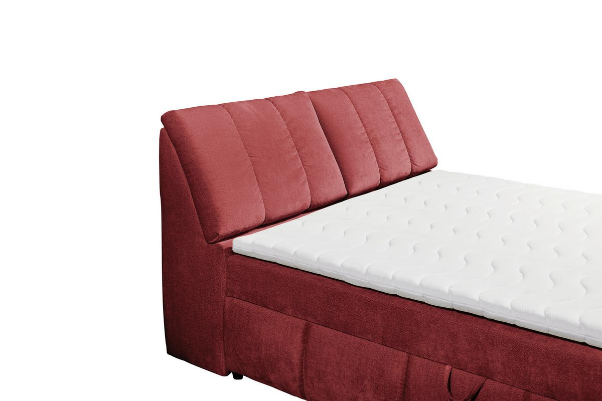 Boxbett Mit Topper+bettkasten 180x200 Cm Valencia - Rot/Schwarz, MODERN, Holzwerkstoff/Textil (180/200cm) - MID.YOU